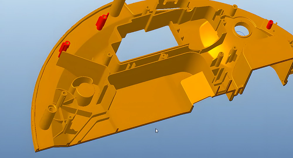typical bosses in a plastic part design